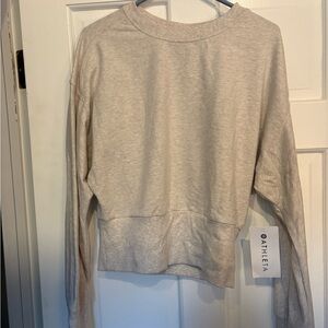 Athleta Retroterry Cropped Sweatshirt in Cream